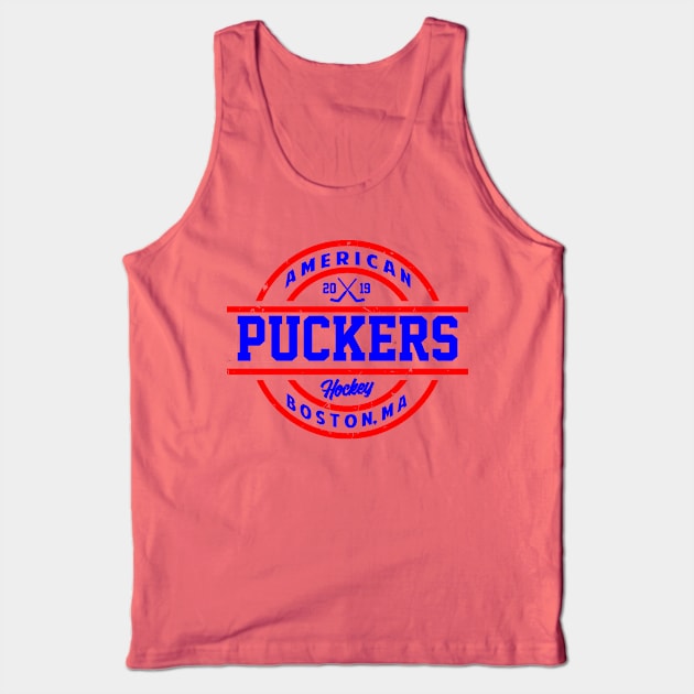 American Puckers Hockey Boston, MA Tank Top by PuckersHockey